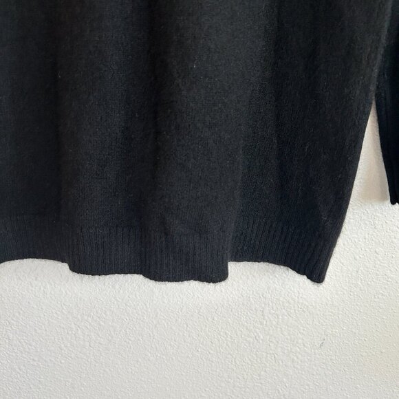 NWOT Isaac Mizrahi Live! Sweater 100% Cashmere Black Button Cardigan - Picture 6 of 8